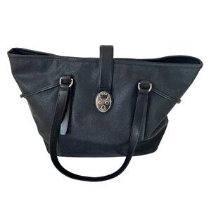 Tumi Villa Black Saffiano Leather Lock Front Tote Bag 73127D2